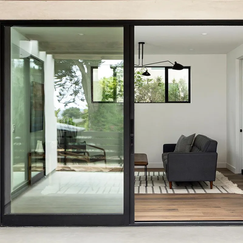 Popular style aluminium waterproof triple sliding glass door for house