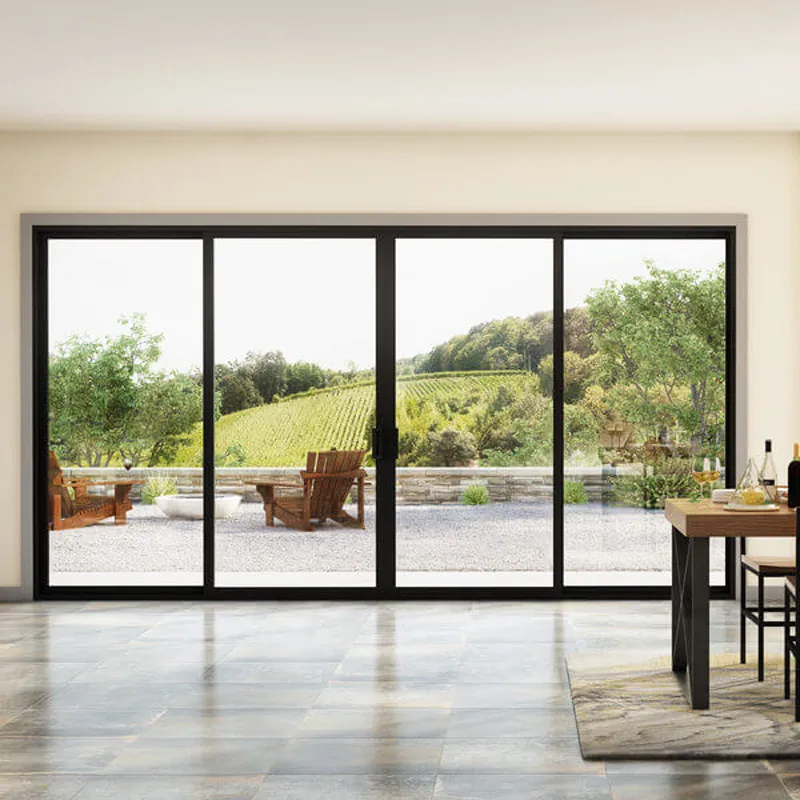 Aluminium double glass waterproof sliding door for house