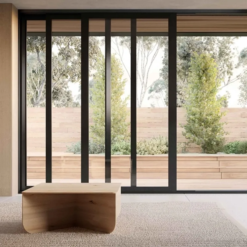 Villa aluminium tempered glass high quality metal entrance sliding door