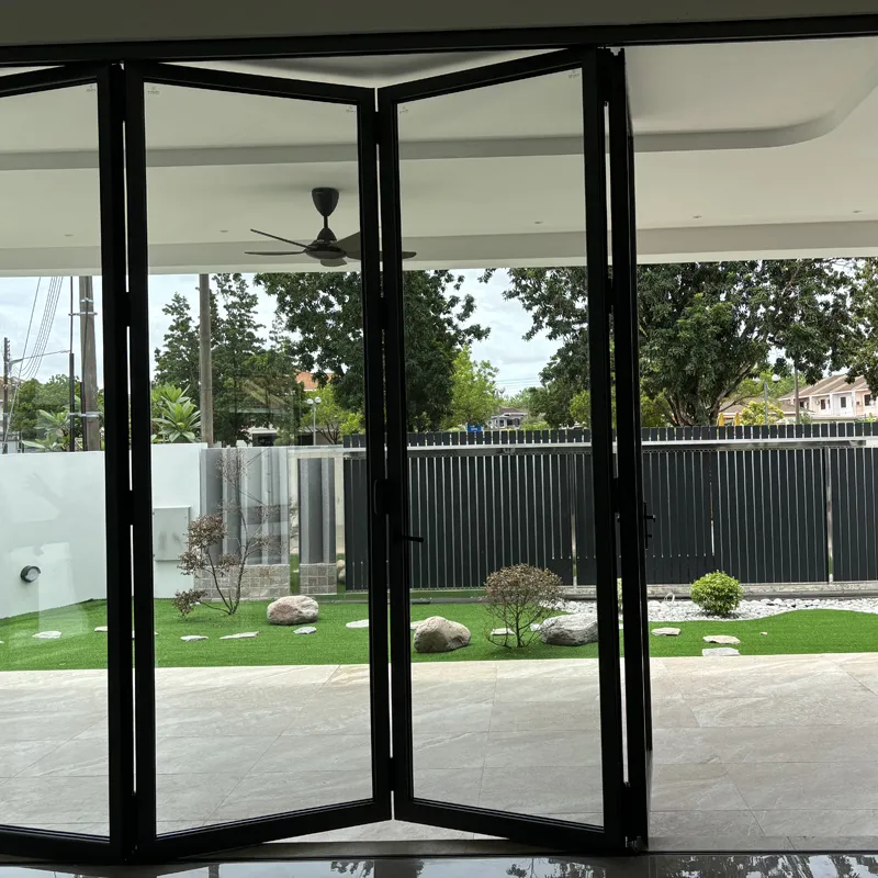 Villa outdoor patio aluminum alloy low-e glass bi folding door
