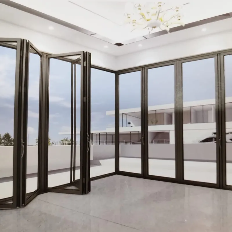 Custom house aluminium hurricane proof folding glass door