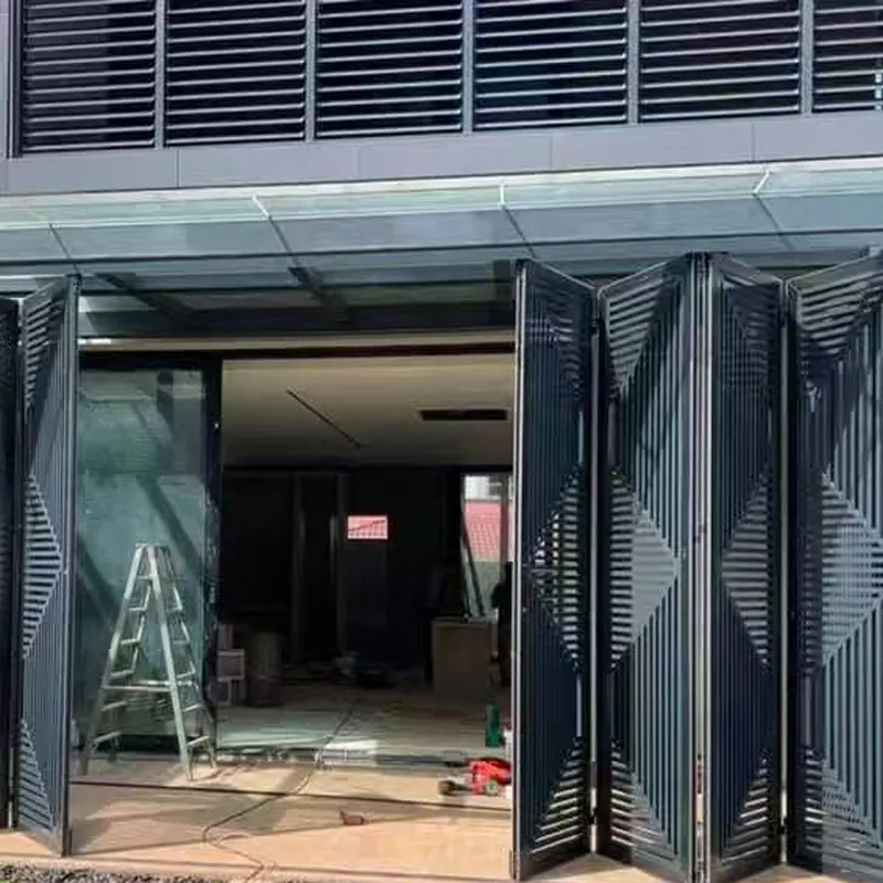 Exterior main entrance high quality aluminum bi folding glass doors