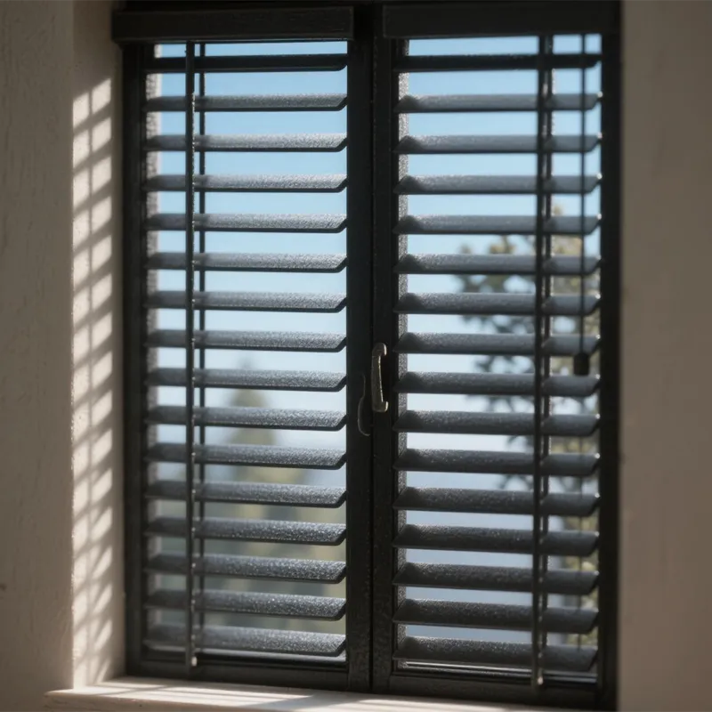 Customized villa high-end aluminum frame black louvered glass window