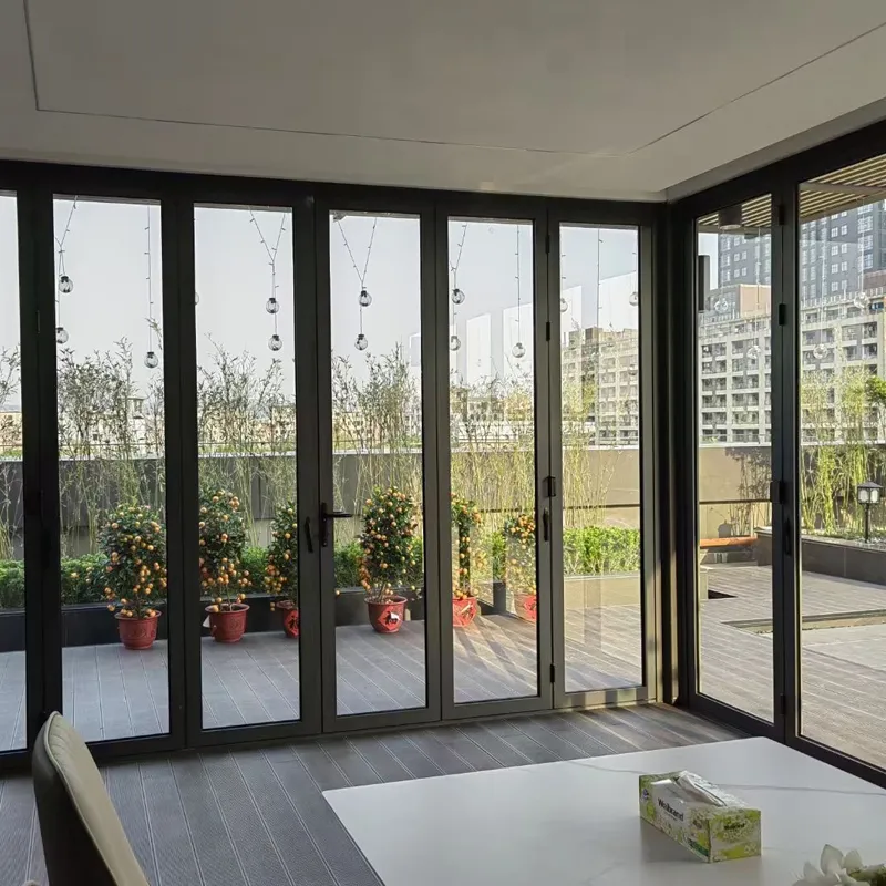 High quality tempered glass soundproof aluminum casement window