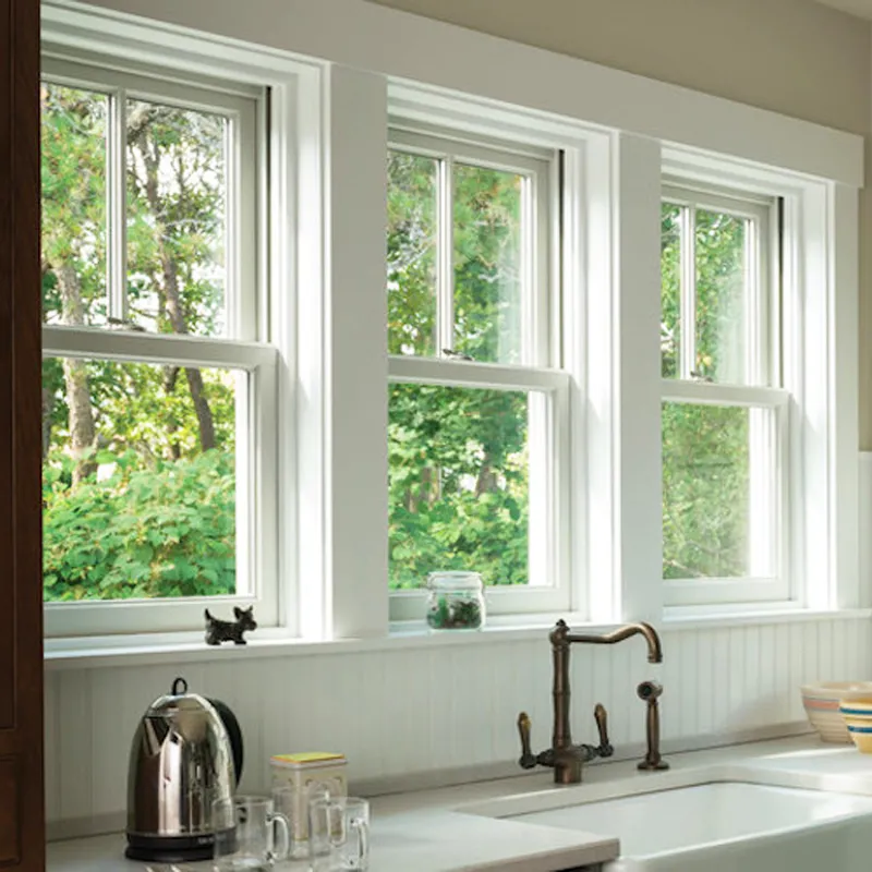 Customized modern aluminum tempered glass insulation and sound insulation single and double hung windows