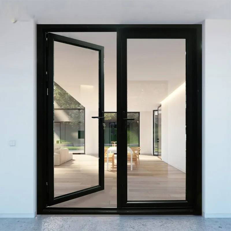 Modern style aluminium double glass soundproof casement door