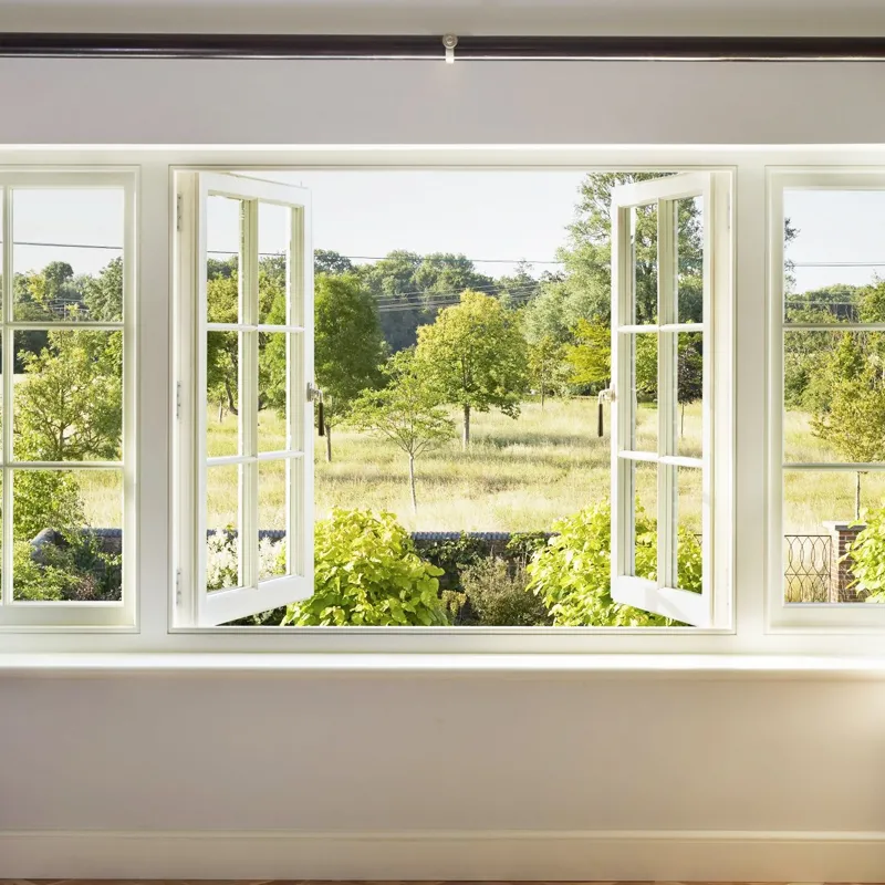 Modern minimalist style insulated aluminum frame insulated casement window