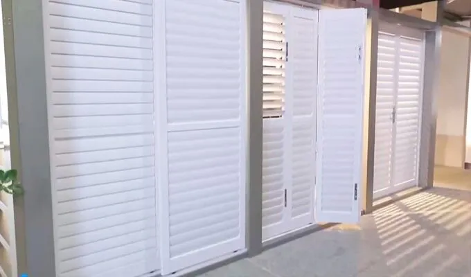 Sliding door with shutter design